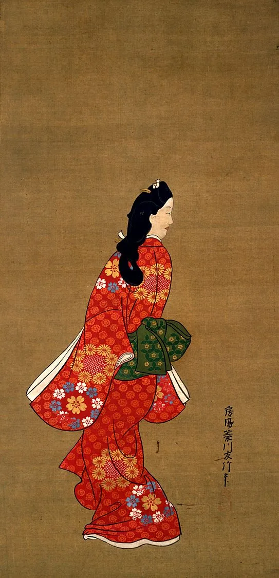 菱川師宣『見返美人図』元禄文化の絵画