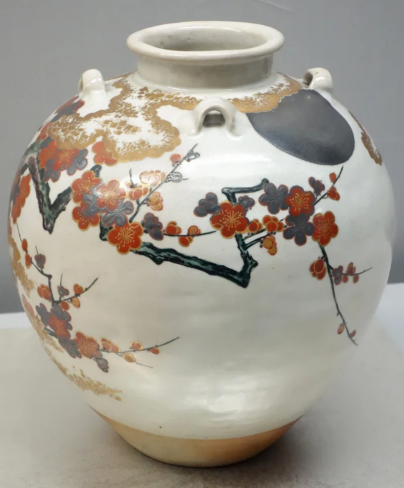 野々村仁清『色絵月梅文茶壺』元禄文化の陶器