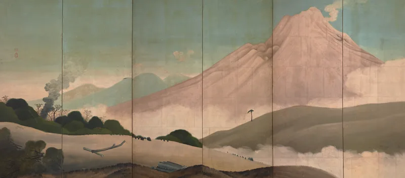 亜欧堂田善『浅間山図屏風』化政文化の洋風画