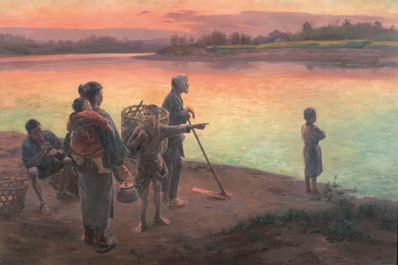和田英作『波頭の夕暮』明治の絵画