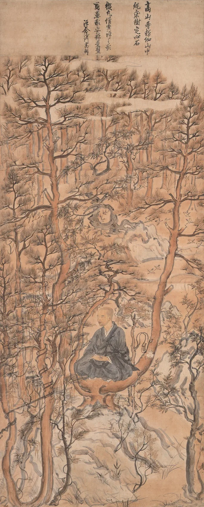 明恵上人像樹上坐禅図