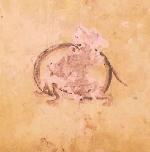 高松塚古墳壁画玄武。白鳳文化の絵画。