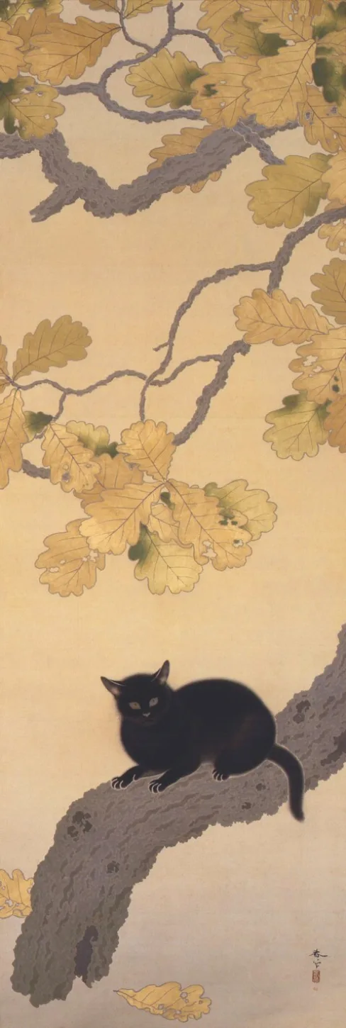 菱田春草『黒き猫』明治の日本画
