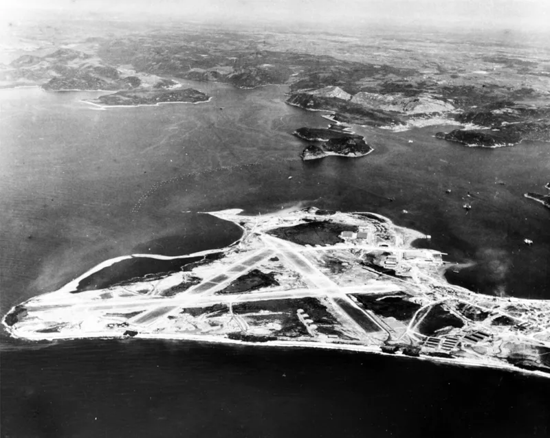 カナダ・ニューファンドランドのアルゼンチア海軍基地の航空写真（1942年）