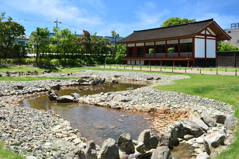 復元された庭園