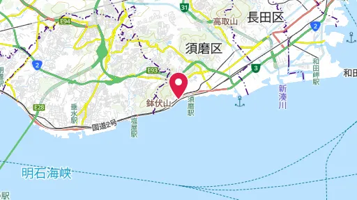 一の谷の戦いの位置