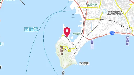 ペリー函館来航の位置