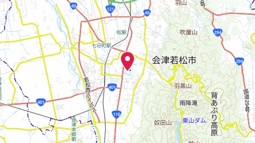 会津若松城（鶴ヶ城）の位置