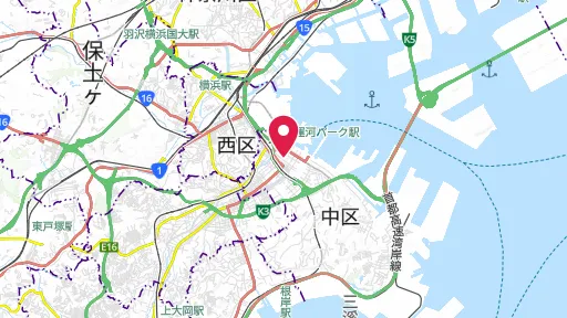日本初のガス灯の位置