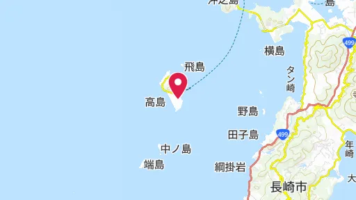 高島炭鉱跡の位置