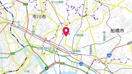 船橋無線電信所跡の位置