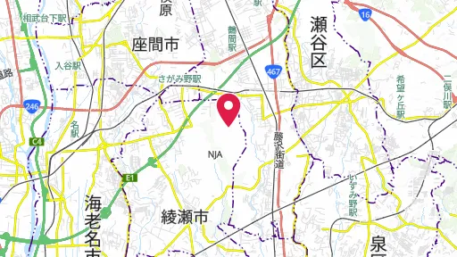厚木海軍飛行場の位置