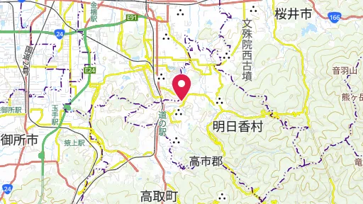 野口王墓古墳の位置