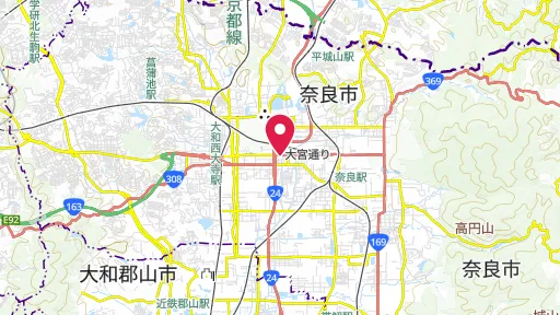 平城京左京三条二坊宮跡庭園の位置